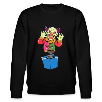 Fasching Kostüm Clown aus der Box Karneval - Stanley/Stella Unisex Bio-Sweatshirt CHANGER  - Schwarz - Vorne - Nik (191cm) & Marisol (170cm)