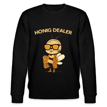 Honig Dealer Imker Honig Biene Imkerei Bienenzucht - Stanley/Stella Unisex Bio-Sweatshirt CHANGER  - Schwarz - Vorne - Nik (191cm) & Marisol (170cm)