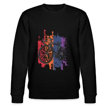 Rennrad Motiv für Sportler - Stanley/Stella Unisex Bio-Sweatshirt CHANGER  - Schwarz - Vorne - Nik (191cm) & Marisol (170cm)