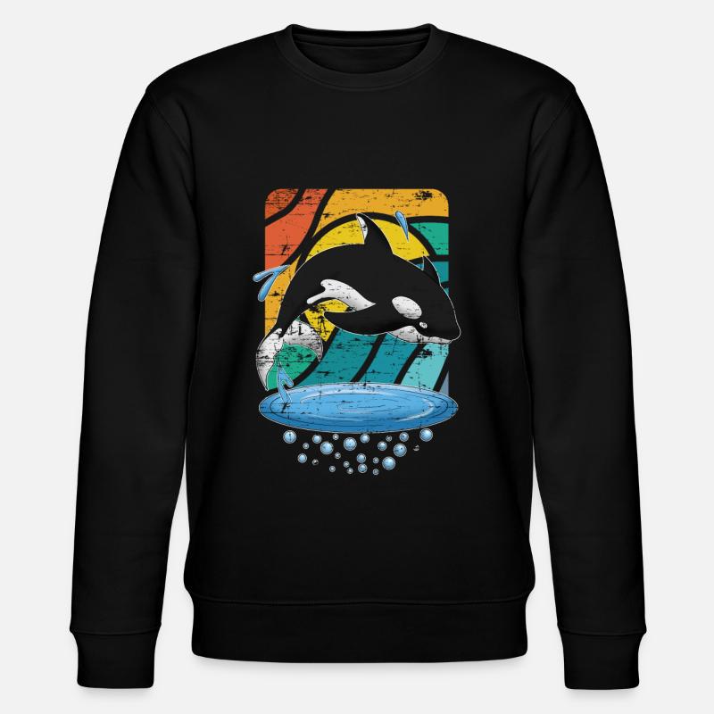 Schwertwal Killerwal Orca - Stanley/Stella Unisex Bio-Sweatshirt CHANGER  - Schwarz