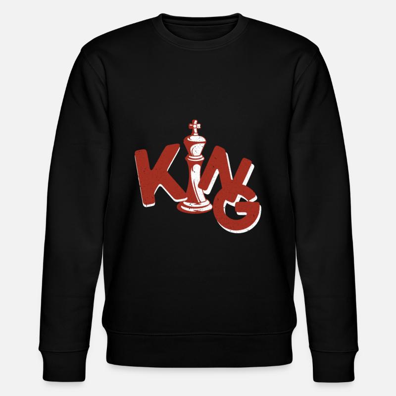 Checkmate Chessboard King Checker - Stanley/Stella CHANGER Unisex Organic Sweatshirt - black