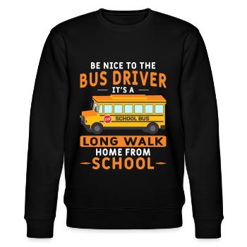 Busfahrer Schulbusfahrer Schulbus Linienbus - Stanley/Stella Unisex Bio-Sweatshirt CHANGER  - Schwarz - Vorne - Nik (191cm) & Marisol (170cm)