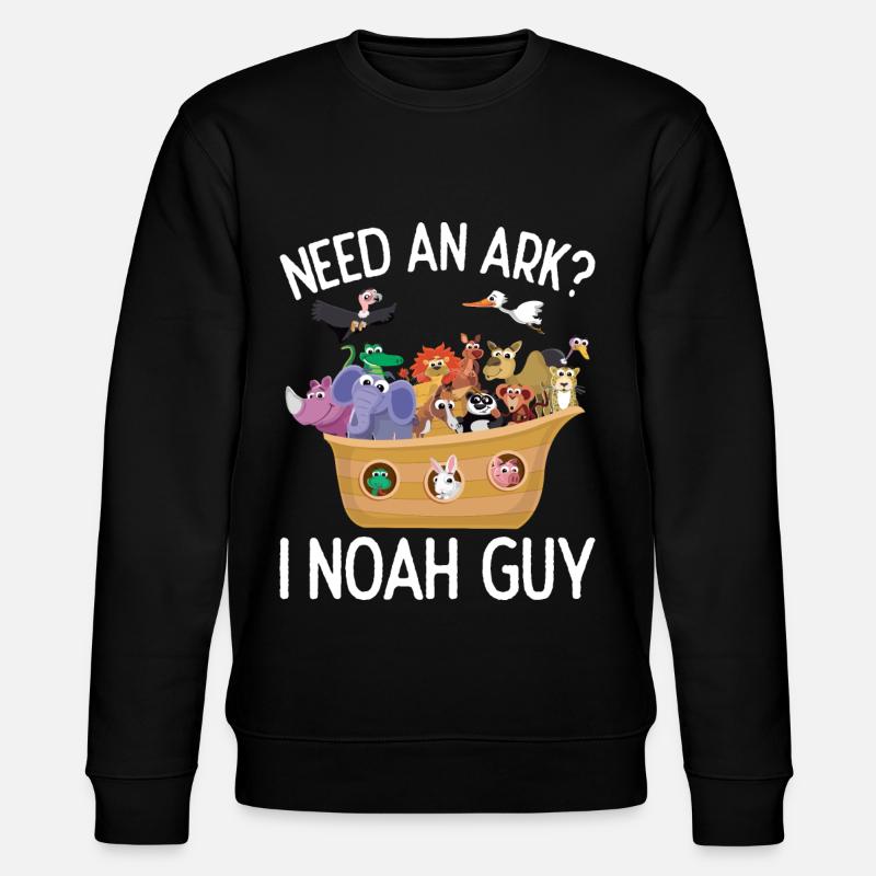 Noas Ark Ark Bibel Noas Ark Dyr - Stanley/Stella økologisk unisex-sweatshirt CHANGER - sort