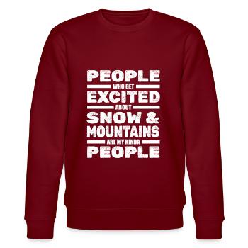 Ski Skifahren Skier - Stanley/Stella Unisex Bio-Sweatshirt CHANGER  - Burgunderrot - Vorne - Nik (191cm) & Marisol (170cm)