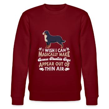 Bernese Mountain Dog Dog - Stanley/Stella CHANGER Unisex Organic Sweatshirt - burgundy - Front - Nik (191cm) & Marisol (170cm)