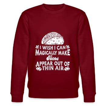 Tacos Foodie Mexiko - Stanley/Stella Unisex Bio-Sweatshirt CHANGER  - Burgunderrot - Vorne - Nik (191cm) & Marisol (170cm)