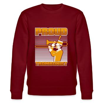 Trombone - Stanley/Stella CHANGER Unisex Organic Sweatshirt - burgundy - Front - Nik (191cm) & Marisol (170cm)