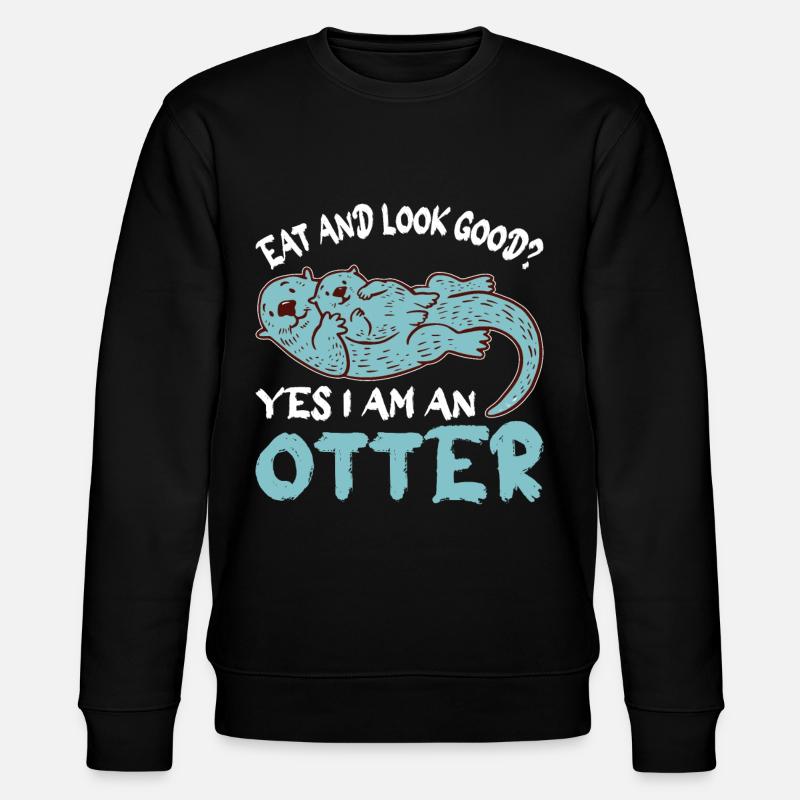 Otter Wassermarder Marder - Stanley/Stella Unisex Bio-Sweatshirt CHANGER  - Schwarz