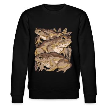 Frog Toad - Stanley/Stella CHANGER Unisex Organic Sweatshirt - black - Front - Nik (191cm) & Marisol (170cm)