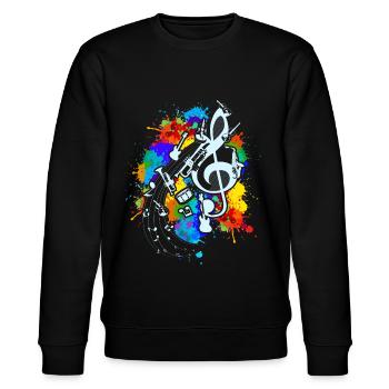 Musique Idée Cadeau Violon Clef Clef Clef - Sweat bio CHANGER Stanley/Stella Unisexe - noir - Devant - Nik (191cm) & Marisol (170cm)