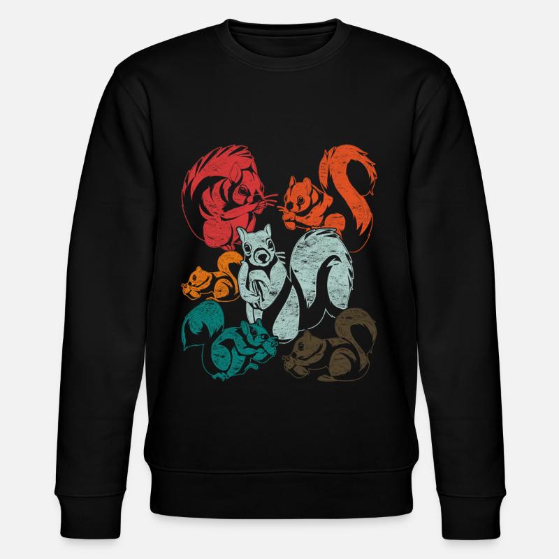 Eichhörnchen - Stanley/Stella Unisex Bio-Sweatshirt CHANGER  - Schwarz