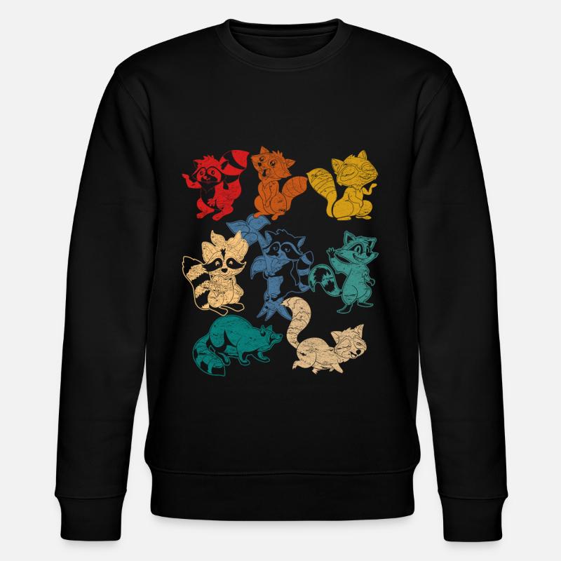 Waschbär - Stanley/Stella Unisex Bio-Sweatshirt CHANGER  - Schwarz