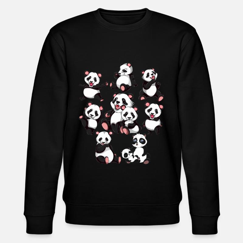 Pandabär - Stanley/Stella Unisex Bio-Sweatshirt CHANGER  - Schwarz