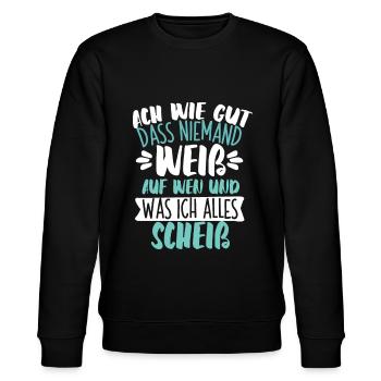 Sarkusmus Spruch Schwarzer Humor Lustiges Ironie - Stanley/Stella Unisex Bio-Sweatshirt CHANGER  - Schwarz - Vorne - Nik (191cm) & Marisol (170cm)