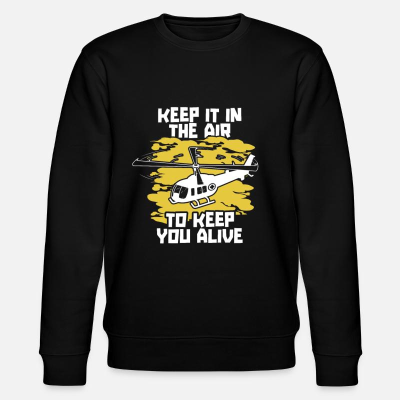 Helikopter Hubschrauber Pilot Heli - Stanley/Stella Unisex Bio-Sweatshirt CHANGER  - Schwarz