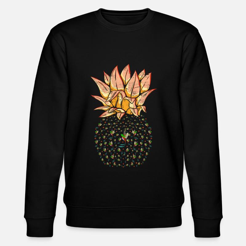 Hummingbird Pineapple - Stanley/Stella CHANGER Unisex Organic Sweatshirt - black