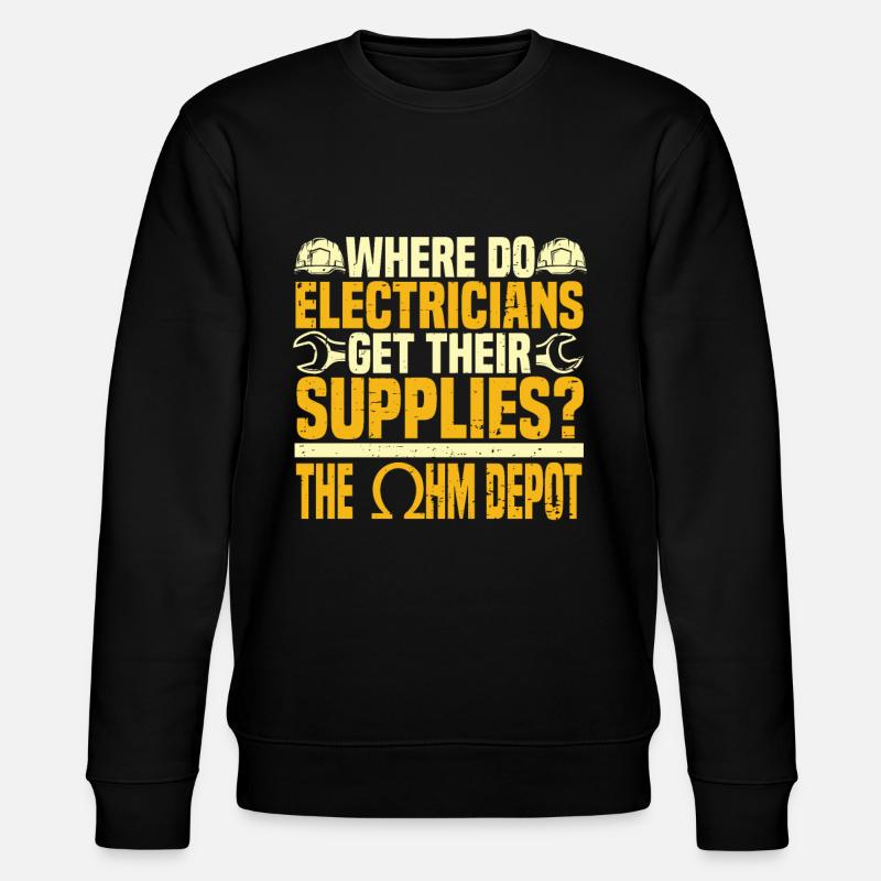 Electrician Electrical Engineer Electronics Technician - Stanley/Stella CHANGER Unisex Organic Sweatshirt - black