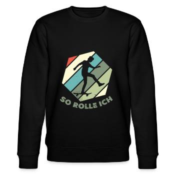 Skateboard Skateboardfahrer Skaten - Stanley/Stella Unisex Bio-Sweatshirt CHANGER  - Schwarz - Vorne - Nik (191cm) & Marisol (170cm)