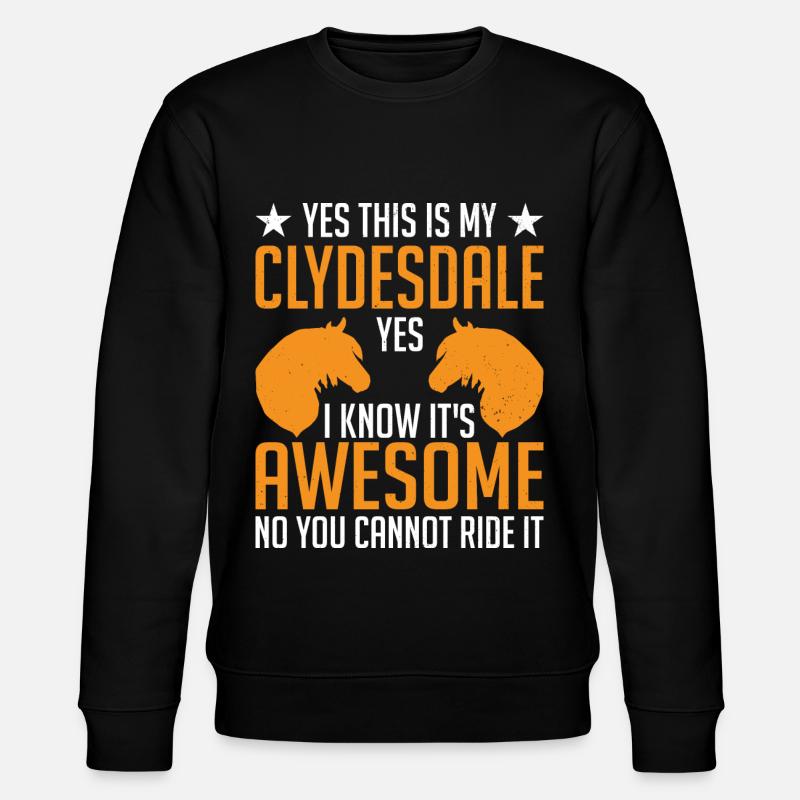 Clydesdale Kaltblutpferd Schottland Pferd - Stanley/Stella Unisex Bio-Sweatshirt CHANGER  - Schwarz