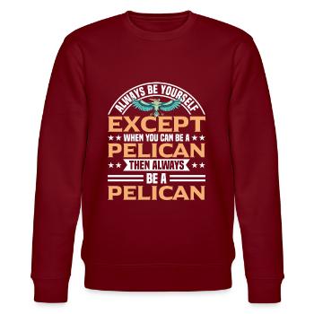 Pelikan Pelikane Vögel Wasservogel - Stanley/Stella Unisex Bio-Sweatshirt CHANGER  - Burgunderrot - Vorne - Nik (191cm) & Marisol (170cm)