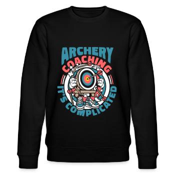 Bogenschütze Bogensport Pfeil Bogen Bogenschießen - Stanley/Stella Unisex Bio-Sweatshirt CHANGER  - Schwarz - Vorne - Nik (191cm) & Marisol (170cm)