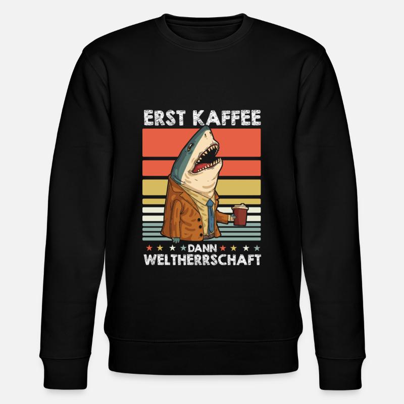 Haifisch Kaffee - Stanley/Stella Unisex Bio-Sweatshirt CHANGER  - Schwarz