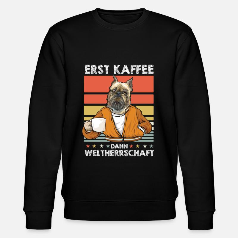 Brussels Griffon Kaffee - Stanley/Stella Unisex Bio-Sweatshirt CHANGER  - Schwarz