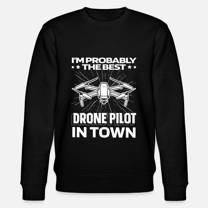 Drone Quadcopter Drôle - Sweat bio CHANGER Stanley/Stella Unisexe - noir
