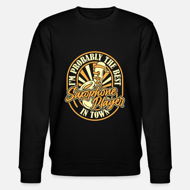 Saxophon Saxofon Witzig - Stanley/Stella Unisex Bio-Sweatshirt CHANGER  - Schwarz