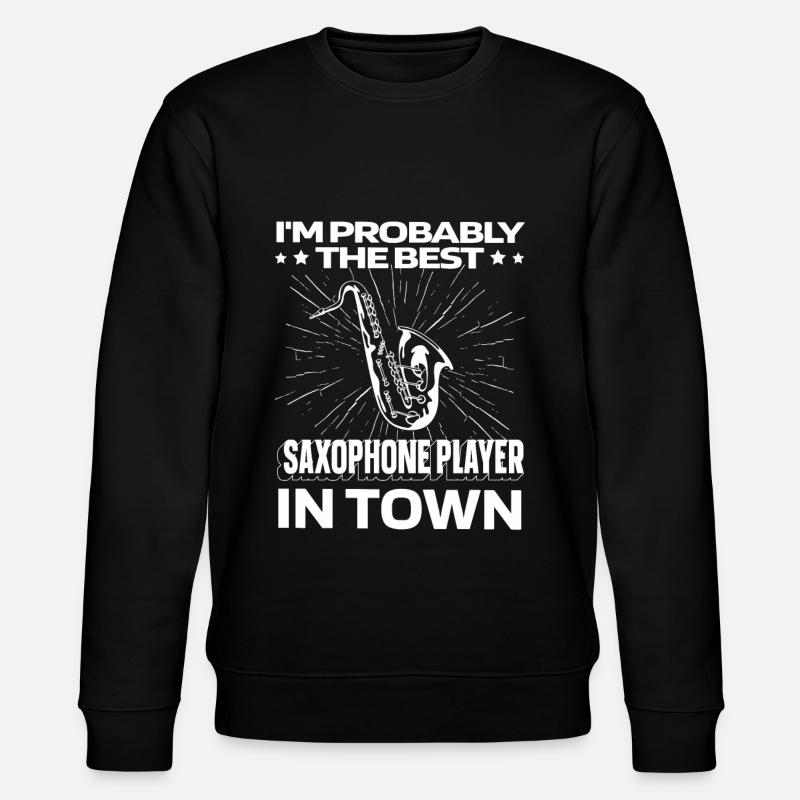 Saxophon Saxofon Witzig - Stanley/Stella Unisex Bio-Sweatshirt CHANGER  - Schwarz