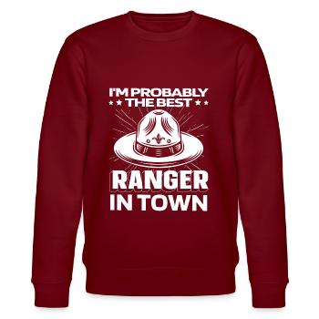 Forester Montana Summit - Stanley/Stella CHANGER Unisex Organic Sweatshirt - burgundy - Front - Nik (191cm) & Marisol (170cm)