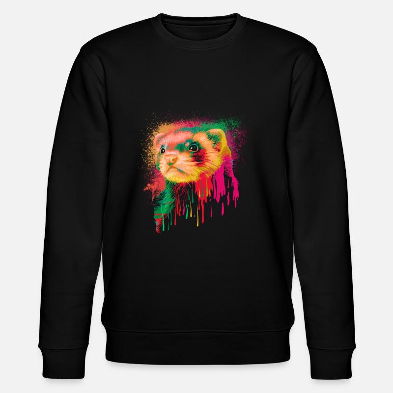 Frettchen Iltis Wasserkunst - Stanley/Stella Unisex Bio-Sweatshirt CHANGER  - Schwarz