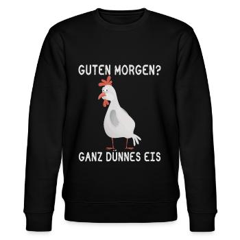 Guten Morgen? Ganz dünnes Eis! - Stanley/Stella Unisex Bio-Sweatshirt CHANGER  - Schwarz - Vorne - Nik (191cm) & Marisol (170cm)