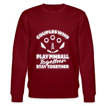 Pinball Pair - Stanley/Stella CHANGER Unisex Organic Sweatshirt - burgundy - Front - Nik (191cm) & Marisol (170cm)