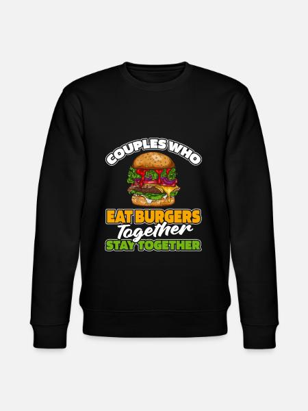 Burger Hamburger Paar - Stanley/Stella CHANGER Unisex Organic Sweatshirt - black