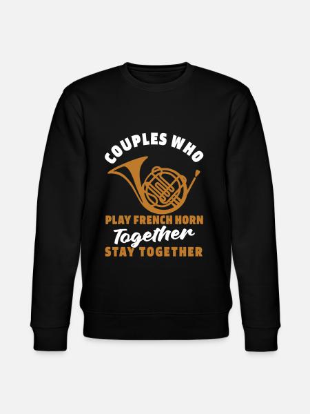 French Horn Pair - Stanley/Stella CHANGER Unisex Organic Sweatshirt - black