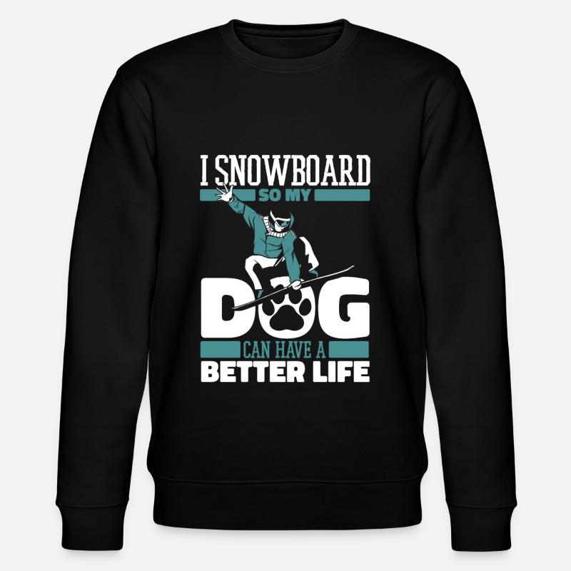 Snowboard Snowboarder Chien - Sweat bio CHANGER Stanley/Stella Unisexe - noir