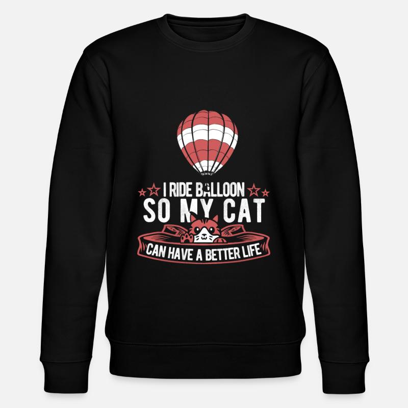 Chat de montgolfière - Sweat bio CHANGER Stanley/Stella Unisexe - noir