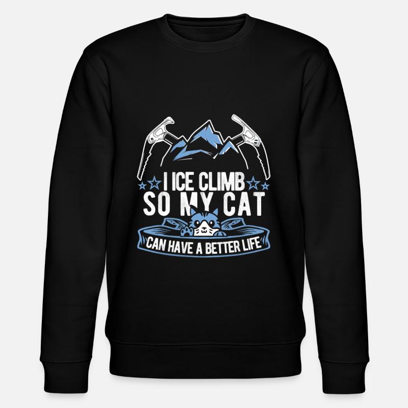 Chat grimpant sur glace - Sweat bio CHANGER Stanley/Stella Unisexe - noir