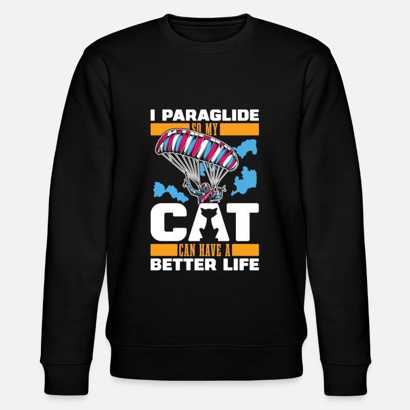 Paragleiter Paragleiten Katze - Stanley/Stella Unisex Bio-Sweatshirt CHANGER  - Schwarz