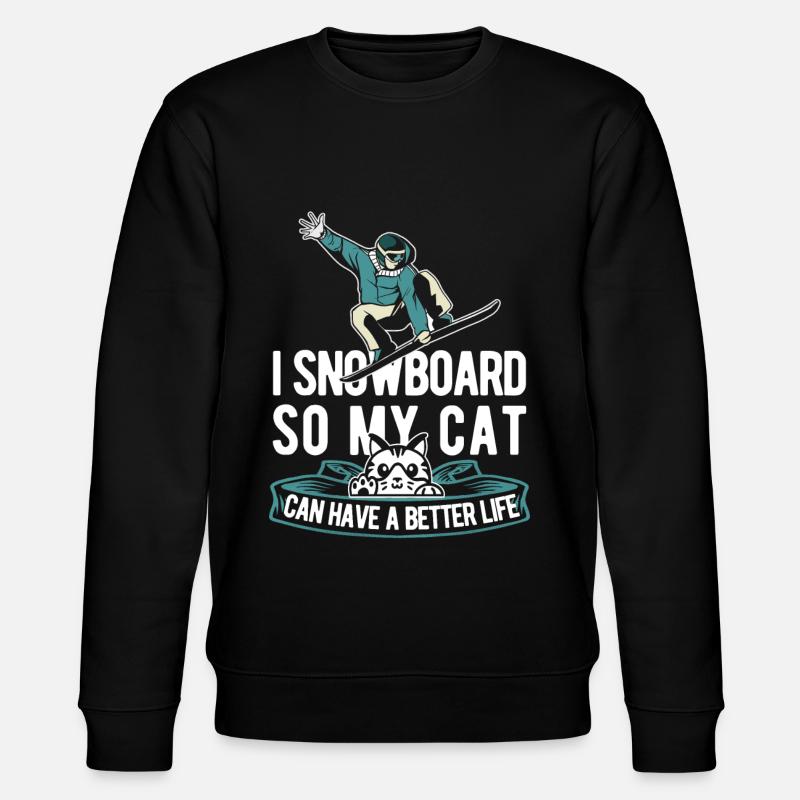 Snowboard Snowboarder Cat - Stanley/Stella CHANGER Unisex Organic Sweatshirt - black