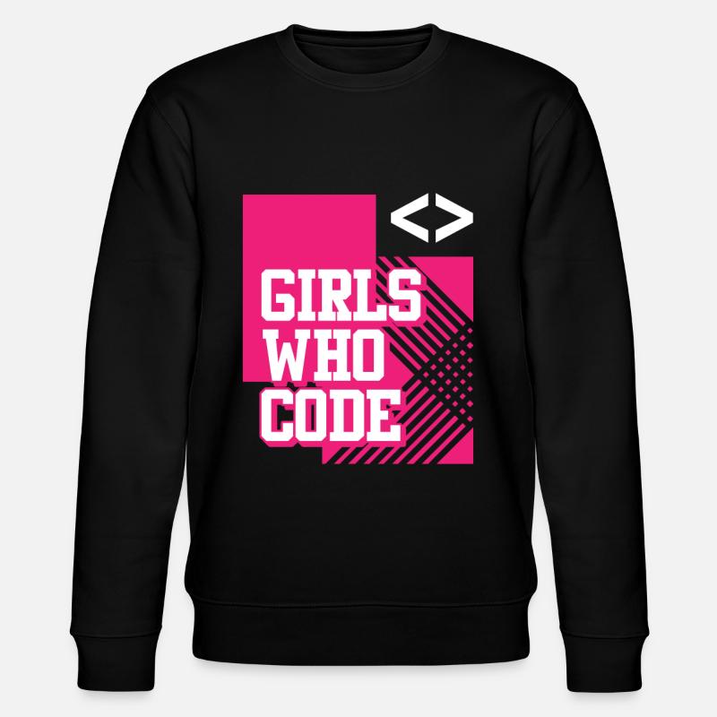 Developer Coder Programmer Girl - Stanley/Stella CHANGER Unisex Organic Sweatshirt - black