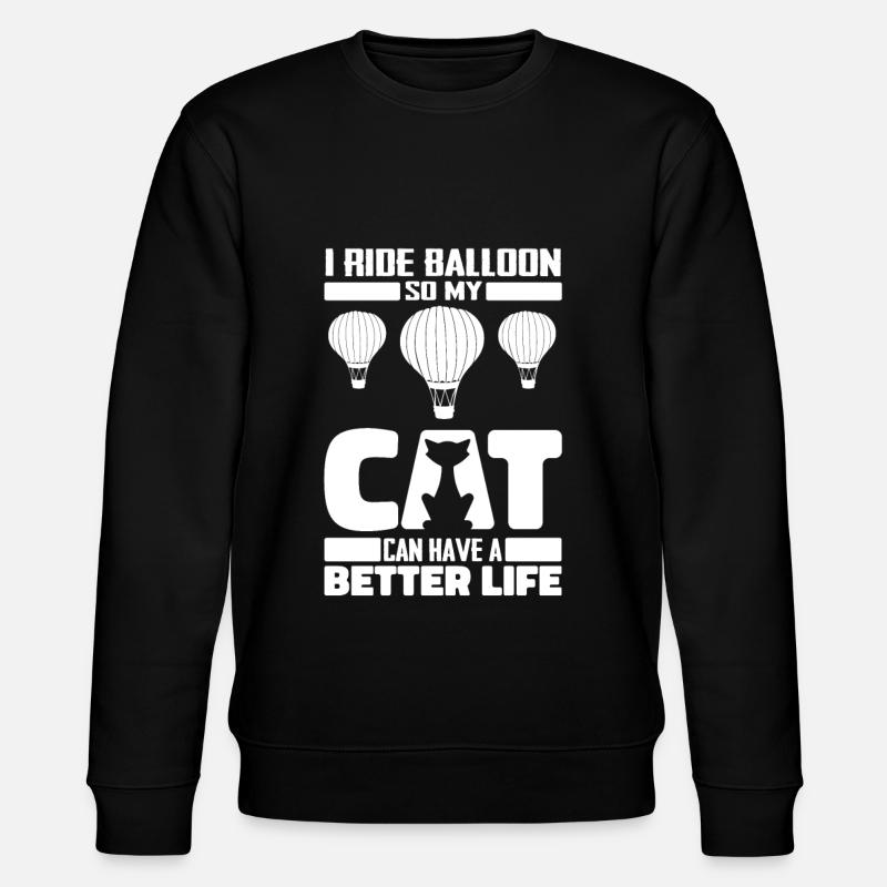 Chat de montgolfière - Sweat bio CHANGER Stanley/Stella Unisexe - noir
