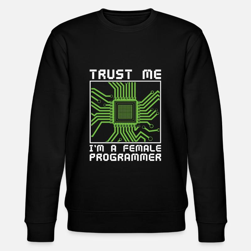 Developer Coder Programmer Microchip - Stanley/Stella CHANGER Unisex Organic Sweatshirt - black