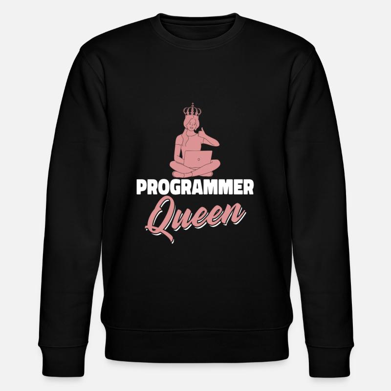 Developer Coder Programmer Queen - Stanley/Stella CHANGER Unisex Organic Sweatshirt - black