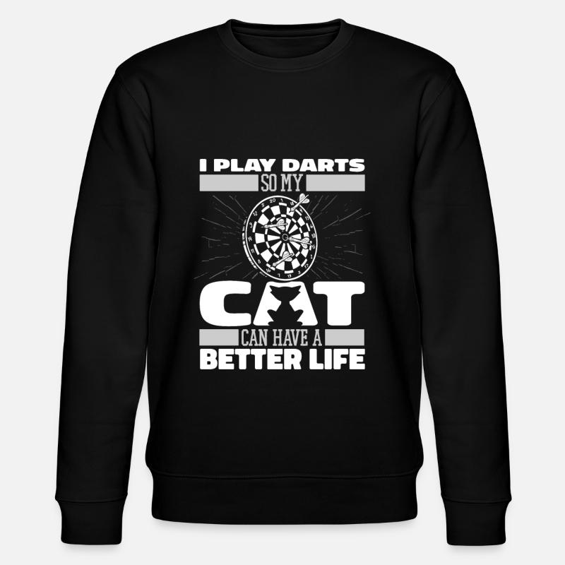 Darts Darts Player Cat - Stanley/Stella CHANGER Unisex Organic Sweatshirt - black