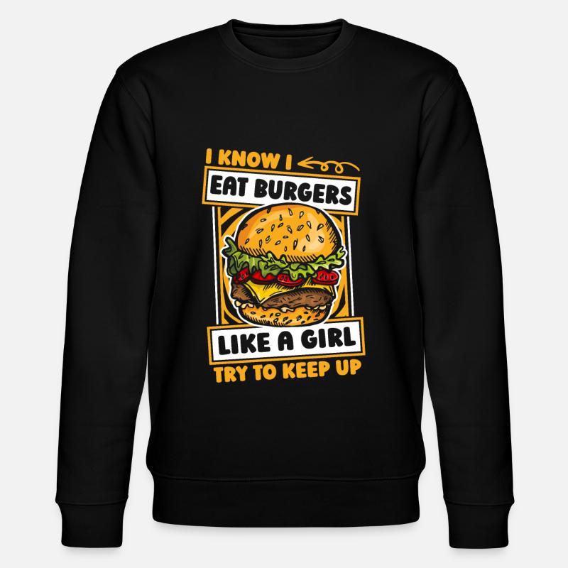 Burger Hamburger Mädchen - Stanley/Stella CHANGER Unisex Organic Sweatshirt - black