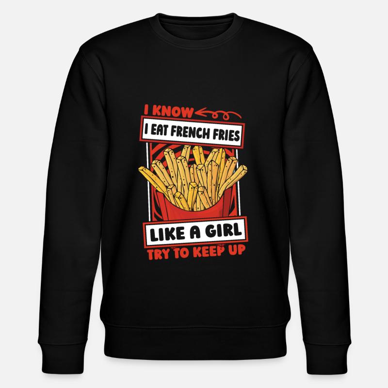 Pommes Frittes Fritten Mädchen - Stanley/Stella Unisex Bio-Sweatshirt CHANGER  - Schwarz