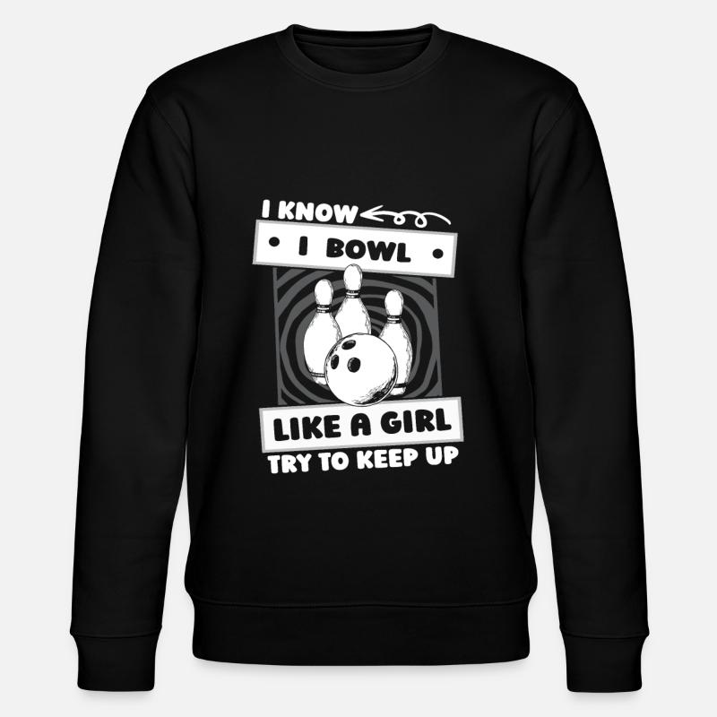 Bowling Bowlen Bowler Mädchen - Stanley/Stella Unisex Bio-Sweatshirt CHANGER - Schwarz