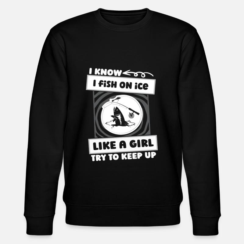 Eisfischen Eisangeln Mädchen - Stanley/Stella Unisex Bio-Sweatshirt CHANGER  - Schwarz